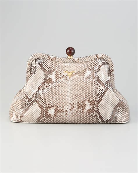 Prada Pitone Python Patchwork Clutch 